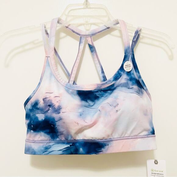 Gaiam Shiva Kennedy Print in Blue Ice Medium-Impact Sports Bra Medium NWT - Picture 5 of 6